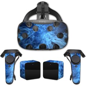 MightySkins Skin Compatible with HTC Vive Full Coverage - Blue Mystic Flames | Protective, Durable, and Unique Vinyl Decal wrap Cover | Easy to Apply, Remove, and Change Styles | Made in The USA