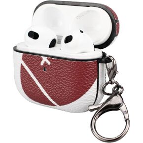 for AirPods 3 Case, Full Protective Durable Baseball Case for Apple AirPods 3 Charging,Case Cover with Keychain