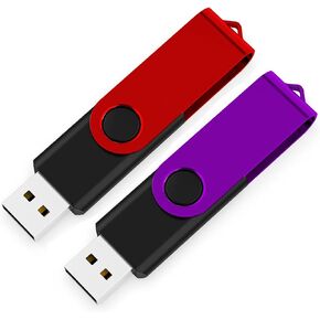 64GB 2 Pack USB Flash Drive,MAKACTUA USB Flash Drives 64GB Thumb Drive Pen Drive USB Memory Stick for Data Storage,BlackRed,BlackPurple