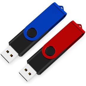 64GB 2 Pack USB Flash Drive,MAKACTUA USB Flash Drives 64GB Thumb Drive Pen Drive USB Memory Stick for Data Storage,BlackRed,BlackBlue