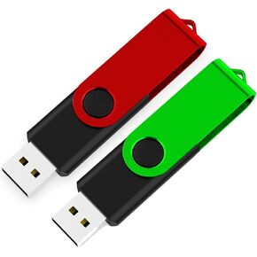 64GB 2 Pack USB Flash Drive,MAKACTUA USB Flash Drives 64GB Thumb Drive Pen Drive USB Memory Stick for Data Storage,BlackRed,BlackGreen