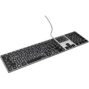KB Covers Large Print Backlit Pro Aluminum Keyboard - macOS - US | High-Contrast Key Labels | Typing Visibility | Low-Light Workspaces Accessory