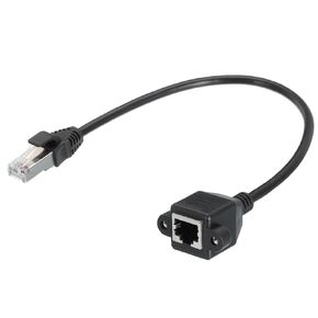 MECCANIXITY Male to Female 5e Network Cable Extension Wire M3 20CM Length Waterproof for Home Office Networks with Ears