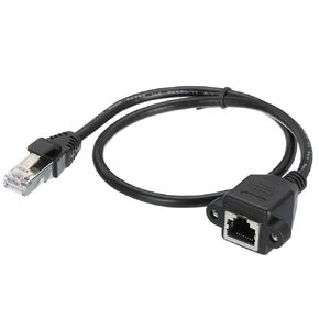 MECCANIXITY Male to Female 5e Network Cable Extension Wire M3 50CM Length Waterproof for Home Office Networks with Ears