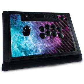 Carbon Fiber Gaming Skin Compatible with Hori Fighting Stick Alpha (PS5, PS4, PC) - Mystic Smoke - Premium 3M Vinyl Protective Wrap Decal Cover - Easy to Apply | Crafted in The USA by MightySkins