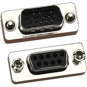 Seadream DB9 9 Pin Female to HD15 HDD15 15 Pin Male, Female to Male F/M Molded CGA/VGA Video Adapter Gender Changer Coupler
