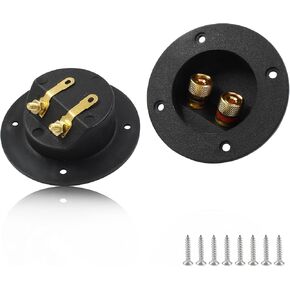 2-Way Speaker Box Terminal Cup, 3 Inch Round Stereo Screw Cup Connectors, Home Stereo Screw Cup Connectors, Pack of 2