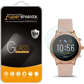 (3 Pack) Supershieldz Designed for Fossil Gen 5 Smartwatch Julianna HR Tempered Glass Screen Protector, Anti Scratch, Bubble Free