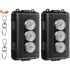2 Pcs Upgraded Waterproof Magnetic GPS Tracker Box, Magnetic Key Holder for Car for GL300, GL200, GL300W, GL300MA, Fits Most Brands GPS, Magnetic GPS Tracker Holder Case Under Car Magnetic Stash Box