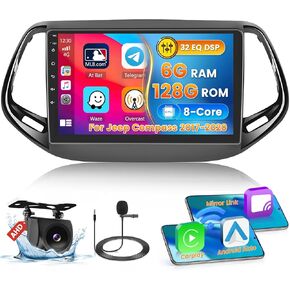 Roinvou [2G+64G] Car Radio for Jeep Compass 2017-2020 with Wireless Carplay/Android Auto, 10.1 Inch Android 13 IPS Touch Screen Car Stereo, Bluetooth, GPS Navi, WiFi, SWC, 28UI, DSP + Backup Camera