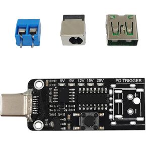 2PCS Type-C PD3.0 5V 9V 12V 15V 20V 5A PD Trigger Board Adjustable Voltage Trigger Module USB-C Male Input Power Supply Change Module