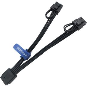COMeap 12VHPWR Cable Extension, 16 Pin Female to Dual 8 Pin(6+2) Male PCIe Conversion GPU Power Cable for Power Supply with 12+4pin 12VHPWR Port 7.67 in(19.5cm)