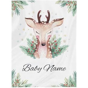 Custom Baby Swaddle with Hat Sets for Baby Girl Boy with Name Personalized Newborn Swaddles Sack Nursery Blanket Birth Gifts
