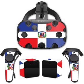 MightySkins Skin Compatible with HTC Vive Full Coverage - Dominican Flag | Protective, Durable, and Unique Vinyl Decal wrap Cover | Easy to Apply, Remove, and Change Styles | Made in The USA