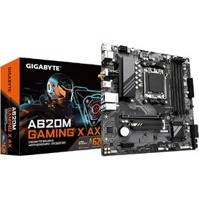 GIGABYTE A620M GAMING X AX (Rev. 1.1) AM5 LGA 1718 AMD A620 M-ATX، DDR5، PCIe 4.0 M.2، PCIe 4.0، USB 3.2 Gen1x2 Type-C، Wi-Fi 6E، Realtek 1GbE LAN، Q-Flash Plus ، PCIe EZ-Latch
