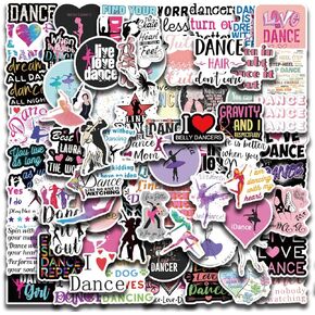 Dance Stickers 102PCS Dancing Stickers Pack Vinyl Waterproof Stickers for Water Bottle Luggage Phone Laptop Skateboard Notebook for Girls Kids Teens Adult