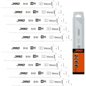 JMD 10-Piece S922BF Reciprocating Saw Blades Metal 14TPI Reciprocating Saw Blade Set for Cutting Metal 150mm BIM Sabre Saw Blades Compatible with Bosch Dewalt Makita etc in Kuwait