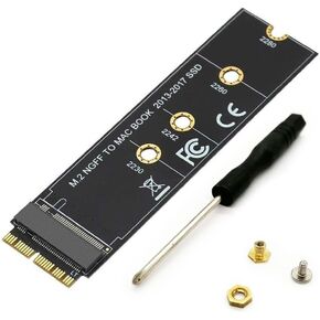بطاقة محول M.2 NVME SSD، بطاقة تحويل NGFF M.2 NGFF M-Key AHCI SSD لترقية MacBook Air Pro Retina A1465 A1466 A1398 A1502 (عام 2013-2017)