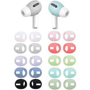 Fit in Case Airpod Pro Earbuds Ear Skins Earbud Cover Ear Tips Covers Compatible with AirPods Pro, Ultra-Thin Anti-Slip Earbuds Covers,10 Pairs 10 Colors