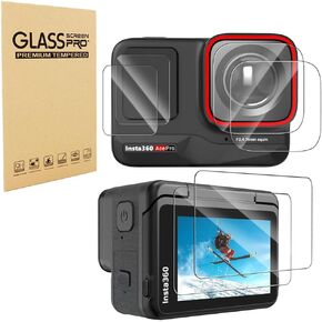 Screen and Lens Protector for Insta360 Ace Pro【Not for Insta360 Ace】, Tempered Glass,9H Hardness, HD, Touch Sensitive, Anti-scratch, Full Screen Protection（2+2+2pcs）