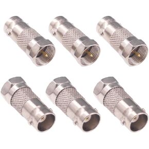 6pcs F Type Male Plug to BNC Female Connector RF Coax Adapter for Antenna CCTV Camera(F129-6)