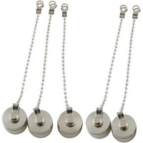 5pcs Brass Dust Cap Protective Cover with Chain for Both N Type Female and UHF Female SO-239 SO 239 Connector Adapter