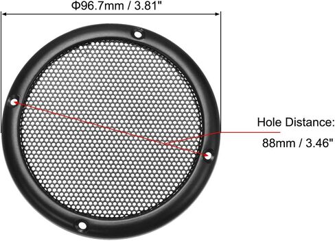 uxcell Speaker Grill Cover 3.5 Inch 96.7mm Mesh Decorative Circle Subwoofer Guard Protector Black 2pcs in Saudi Arabia
