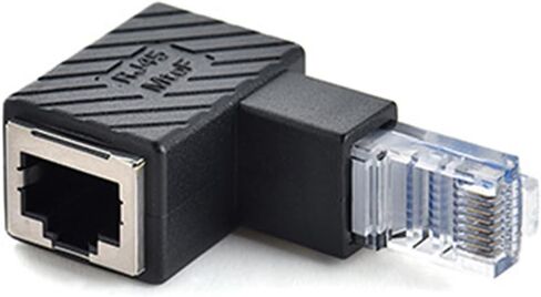 VIMVIP 90 Degree Ethernet LAN RJ45 Male to Female Network Adapter, Right Angle Network Cat5 / Cat5e / Cat6 Extender Adapter for Modem, Router, PC, Network Printer, Laptop, LAN, etc (Left) in Saudi Arabia