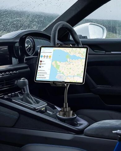 حامل أكواب للسيارة iPad Mount، حامل أكواب Woleyi Gooseneck حامل للتابلت للسيارة، حامل أكواب قابل للتعديل للسيارة iPad Pro 12.9 Air Mini، Galaxy Tabs، Surface Pro/Go أو جميع الأجهزة مقاس 5.5-13 بوصة in Saudi Arabia