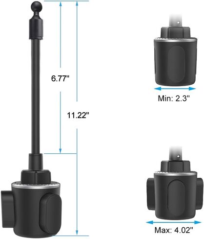 حامل أكواب للسيارة iPad Mount، حامل أكواب Woleyi Gooseneck حامل للتابلت للسيارة، حامل أكواب قابل للتعديل للسيارة iPad Pro 12.9 Air Mini، Galaxy Tabs، Surface Pro/Go أو جميع الأجهزة مقاس 5.5-13 بوصة in Saudi Arabia