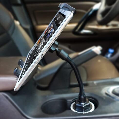 حامل أكواب للسيارة iPad Mount، حامل أكواب Woleyi Gooseneck حامل للتابلت للسيارة، حامل أكواب قابل للتعديل للسيارة iPad Pro 12.9 Air Mini، Galaxy Tabs، Surface Pro/Go أو جميع الأجهزة مقاس 5.5-13 بوصة in Saudi Arabia
