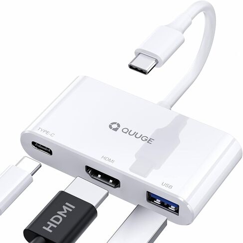 محول USB C إلى HDMI متعدد المنافذ، USB من النوع C إلى HDMI [UHD 4K@30 هرتز]، منفذ USB 3.0 بسرعة 5 جيجابت في الثانية، شحن PD 100 وات، محول USB-C Hub رقمي AV متعدد المنافذ 3 في 1 متوافق مع MacBook Air/Pro [الإصدار العالمي.] in Kuwait