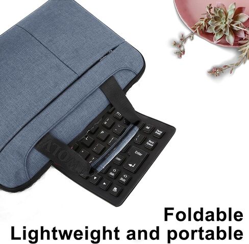 Soft Silicone Keyboard, Foldable Keyboard, Silent, Portable Silicone Wired Keyboard, USB+PS2 Interface, Convertible, Waterproof and dustproof, for Desktop Computers, notebooks, 85 Keys (Blue) in Saudi Arabia