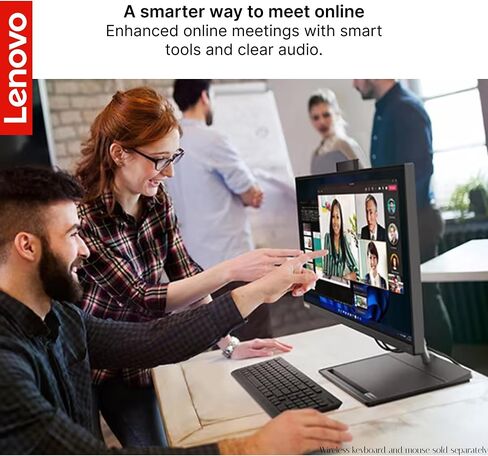 Lenovo Newest ThinkCentre 23.8" FHD IPS All-in-One Desktop, Intel Core i3-1215U, Wired Keyboard & Mouse, DVD-RW, RJ-45, HDMI, Wi-Fi 6, Webcam, Windows 11 Pro, Black (16GB RAM | 512GB SSD) in Saudi Arabia