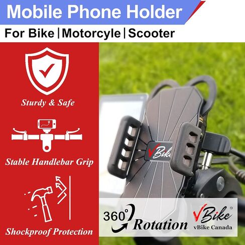 Motorcycle Phone Mount, Bike Phone Holder, Scooter, Golf Cart, Bicycle, Stroller, Harley, MTB, and ATV Handlebar, Anti Vibration Heavy-Duty 360° Mount for iPhone & Samsung 4.7-7.0" Cell Phones in Saudi Arabia