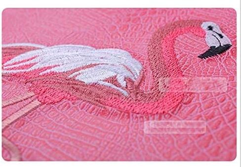 iPad Air 10.5" (3rd Generation) 2019 Case, iPad Pro 10.5" 2017 Case, Pink Flamingo 3D embroideries Smart auto Sleep/Wake with Stand Folio PU Crocodile Leather Hard Cover Case (Flamingo) (Flamingo) in Saudi Arabia