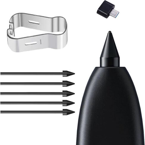 5 قطع أطراف ناعمة لقلم Samsung Galaxy S9 Ultra S Pen/أطراف متوافقة مع Galaxy Tab S9 Ultra/S9 Plus/S9 S Pen/Tab S9 FE (أسود) محول من النوع C in Kuwait