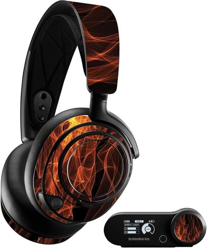 MightySkins Skin Compatible with SteelSeries Arctis Nova Pro - Charcoal Flames | Protective, Durable, and Unique Vinyl Decal wrap Cover | Easy to Apply, Remove, and Change Styles | Made in The USA in Saudi Arabia
