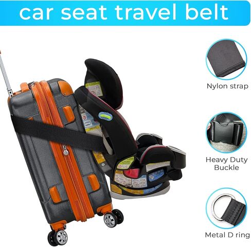 حزام سفر لمقعد السيارة، حزام سفر لمقعد السيارة، حزام أمتعة مقعد السيارة لتحويل مقعد سيارتك وحمل الأمتعة في عربة وحامل مقعد السيارة في المطار!!! in Kuwait