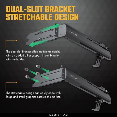EZDIY-FAB 5V ARGB GPU Holder Brace Graphics Card GPU Support Video Card Holder Bracket, Strenchable Structure, Video Card Sag Holder/Holster Bracket Support RX7990XTX, RTX4090, Black-341 in Kuwait