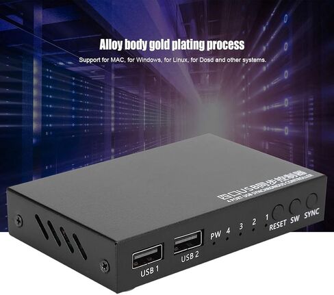 Generic 1 لـ 4 وحدة تحكم مزامنة ماوس لوحة المفاتيح USB، 4 منافذ KVM Switcher Splitter، تحكم متزامن، سرعة عالية تصل إلى 12 ميجابت في الثانية، التوصيل والتشغيل بدون سائق، Generic60gacpy2e3 in Kuwait