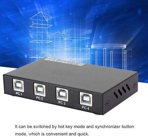 Generic 1 لـ 4 وحدة تحكم مزامنة ماوس لوحة المفاتيح USB، 4 منافذ KVM Switcher Splitter، تحكم متزامن، سرعة عالية تصل إلى 12 ميجابت في الثانية، التوصيل والتشغيل بدون سائق، Generic60gacpy2e3 in Kuwait