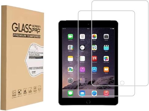 تصميم لجهاز Apple 9.7 بوصة iPad 6th / 5th / iPad Air 2 / iPad Air 1 واقي شاشة من الزجاج المقوى، مضاد للخدش، خالٍ من الفقاعات، عالي الوضوح (عبوة من قطعتين) in Saudi Arabia