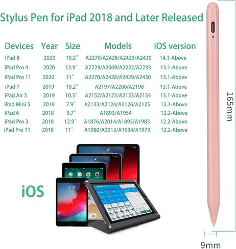 iPad Air 5th Generation Pencil Apple iPad Pen 9th Generation with Palm Rejection Active Stylus Pen for iPad Air 5th/4th,iPad Pro 12.9/11 Inch,iPad 10th/9th/8th/7th/6th,iPad Mini 6 Pencil Black in Saudi Arabia
