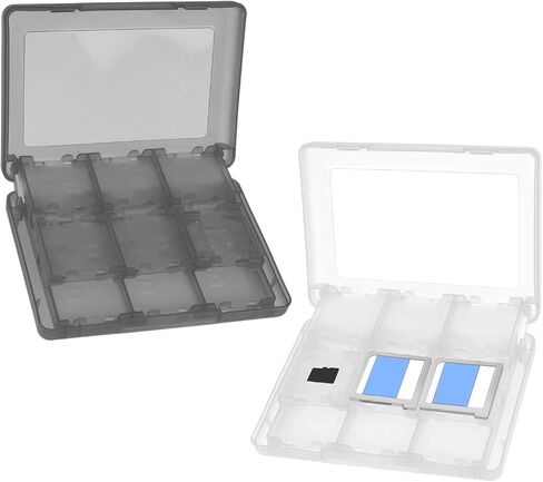CamKix Game Case Compatible with Nintendo 3DS - Fits up to 44 Games, 4 SD Cards, 4 Micro SD/TF Cards and 4 Stylus Pens - Protective Storage System - 2x Game Card Organizer - Black and White in Saudi Arabia