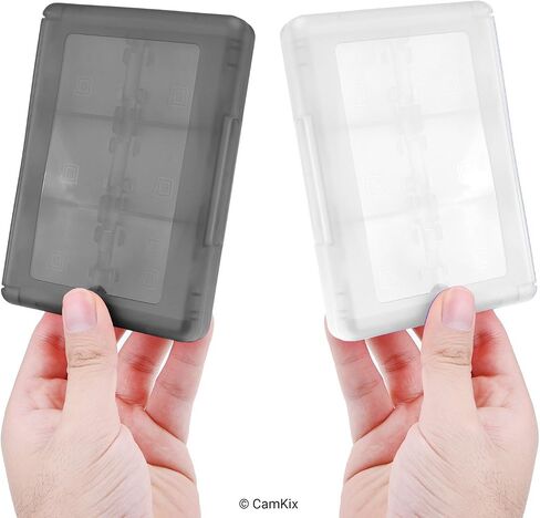 CamKix Game Case Compatible with Nintendo 3DS - Fits up to 44 Games, 4 SD Cards, 4 Micro SD/TF Cards and 4 Stylus Pens - Protective Storage System - 2x Game Card Organizer - Black and White in Saudi Arabia