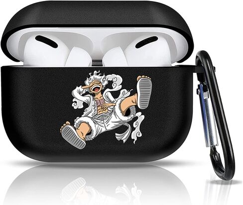 تصميم نمط الرسوم المتحركة لغطاء حافظة AirPods Pro مع سلسلة مفاتيح، رسوم متحركة لطيفة متوافقة مع حافظة AirPods Pro، حافظة سماعة رأس من السيليكون الناعم الواقية بالكامل ومضادة للصدمات in Kuwait