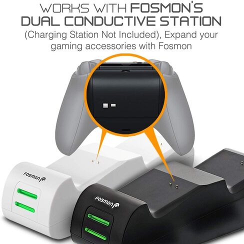 وحدة تحكم Fosmon Xbox One بقدرة 1000 مللي أمبير في الساعة، حزمة بطارية قابلة لإعادة الشحن (عبوة واحدة) مع كابل شحن Micro USB بطول 10 أقدام لوحدة تحكم Xbox One S/X/Elite، تعمل أيضًا مع Fosmon Dock C-10659/C-10709 in Kuwait