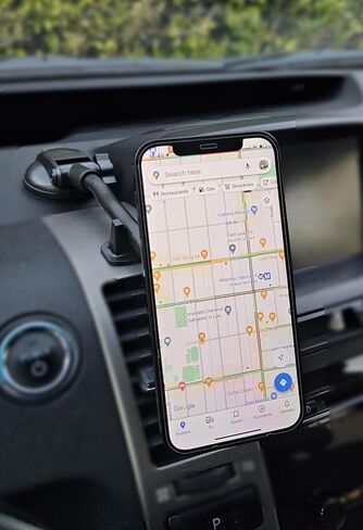 Magnetic Car Phone Holder Mount Gooseneck 11-Inch Flexible Arm for Windshield Dashboard Mobile Holders 360-Degree Rotation, Strength Suction Cup, Anti-Shake Stabilizer Compatible All Cell Phones in Saudi Arabia