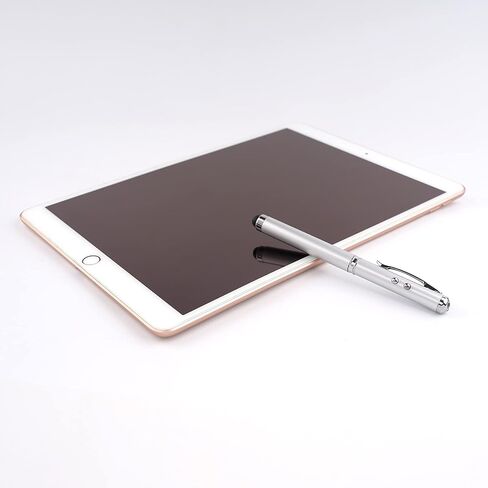 Metal Multi-Function Pen, Touch Screen Stylus, Flashlight with White Light, Infrared, Creative Christmas and Birthday Gifts (2 Silver) in Saudi Arabia